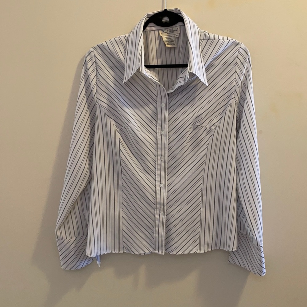 White striped blouse.